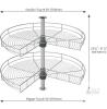 LOVKIT 32" Two-Tier Wire Lazy Susan Cabinet Organizer with Adjustable Height - 2
