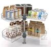 LOVKIT 32" Two-Tier Wire Lazy Susan Cabinet Organizer with Adjustable Height - 3