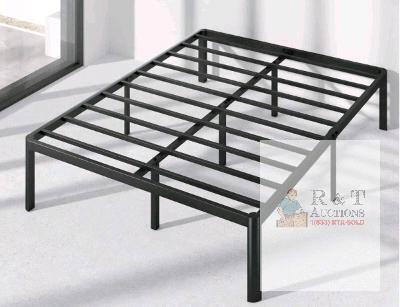 Queen Metal Platform Bed Frame, 59.5" x 79.5" x 16", 700 lb Capacity, Model 3501-16A, Steel Slats