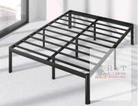 Queen Metal Platform Bed Frame, 59.5" x 79.5" x 16", 700 lb Capacity, Model 3501-16A, Steel Slats