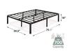 Queen Metal Platform Bed Frame, 59.5" x 79.5" x 16", 700 lb Capacity, Model 3501-16A, Steel Slats - 2