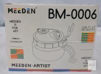 Meeden BM-0006 Airbrush Cleaning Pot, Heavy Glass Jar, 13.5 oz, Filter Pads, Airbrush Holder