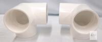 LESSO 2" PVC Slip Elbow & Tee Pipe Fittings, White, ASTM SCH 40, Lot of 2
