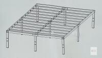 Heavy-Duty Full Metal Platform Bed Frame, Steel Slats, 14-Inch High with Center Support, Black