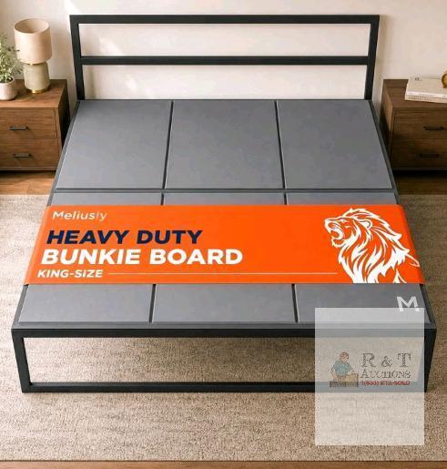 Meliusly King-Size Heavy Duty Bunkie Board, 76"x80"x0.4", Mold-Resistant, Gray, Industrial Fabric