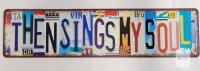 Decorative Metal License Plate Sign "THEN SINGS MY SOUL" | 12"x3" Wall Art Tin Vintage Style
