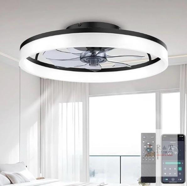 16" Ceiling Fan with LED Light, 3-Tone Color, Remote & App Control, 7 Blades, Dimmable, 42W