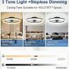 16" Ceiling Fan with LED Light, 3-Tone Color, Remote & App Control, 7 Blades, Dimmable, 42W - 2