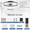 16" Ceiling Fan with LED Light, 3-Tone Color, Remote & App Control, 7 Blades, Dimmable, 42W - 3