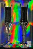 Elegant Metallic Champagne Flute Pair with Gift Box &ndash; 6 oz Capacity