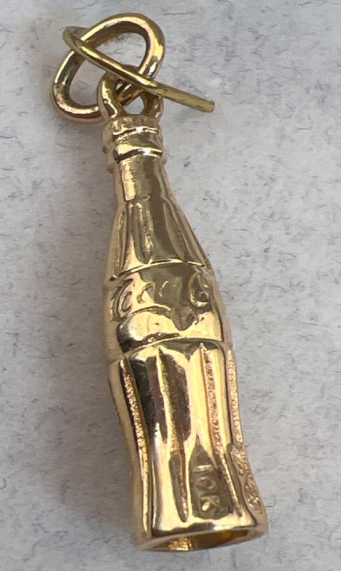 10K Gold yellow Coca Cola Bottle Charm Pendant