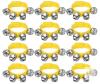 12-Pack Yellow Nylon Wrist/Ankle Jingle Bells, Adjustable Velcro Straps, 4 Bells Each