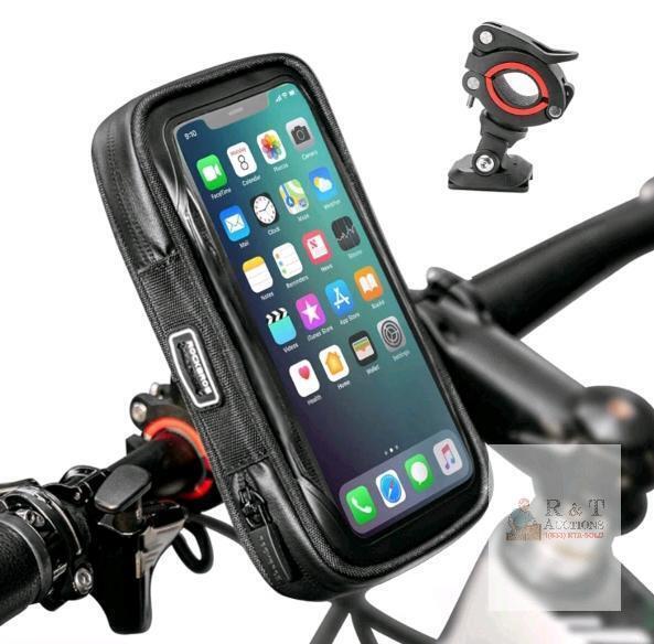 ROCKBROS 360&deg; Rotatable Bike Phone Mount Bag, Fits Phones Up to 6.8", Water-Resistant with Touchscreen Compatibility
