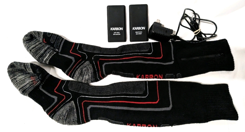 KARBON Heated Socks (Size 41-45) With Lithium Polymer Batteries.