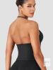 YEOREO WBX1988 Women's Halter Athletic Tank Top, Size S, Black, Built-in Bra - 3