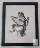 New Framed Black & White Frog Bathroom Wall Art, 9&frac14;&Prime; &times; 11&frac14;&Prime; - 3