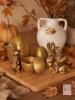 New in Box 6-Pc Gold Floral Egg Containers & Rabbit Figurine D&eacute;cor Set