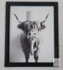 New Framed Black & White Highland Cow Wall Art, 9&frac14;&Prime; &times; 11&frac14;&Prime; - 2