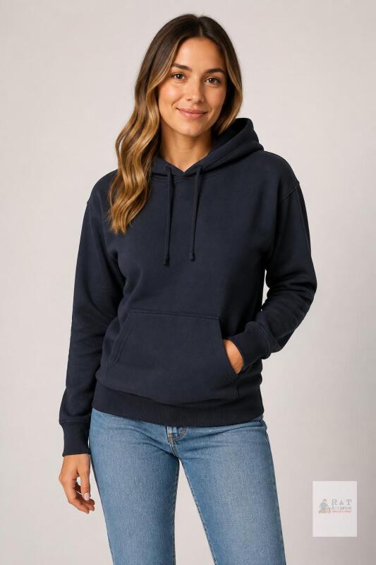 NEW Tuff Athletics Pullover Hoodie, Small, Dark Navy, Kangaroo Pocket, Cotton Blend, Code 193006