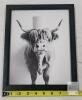 New Framed Black & White Highland Cow Wall Art, 9&frac14;&Prime; &times; 11&frac14;&Prime; - 3