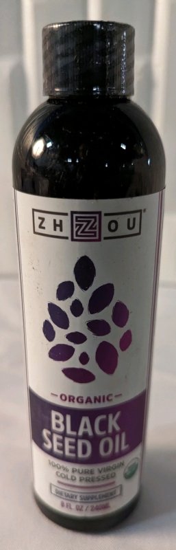 New Zhou Organic Black Seed Oil. 240ml