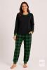 New Size MED Women's Christmas Pajamas Green Collar- Plaid