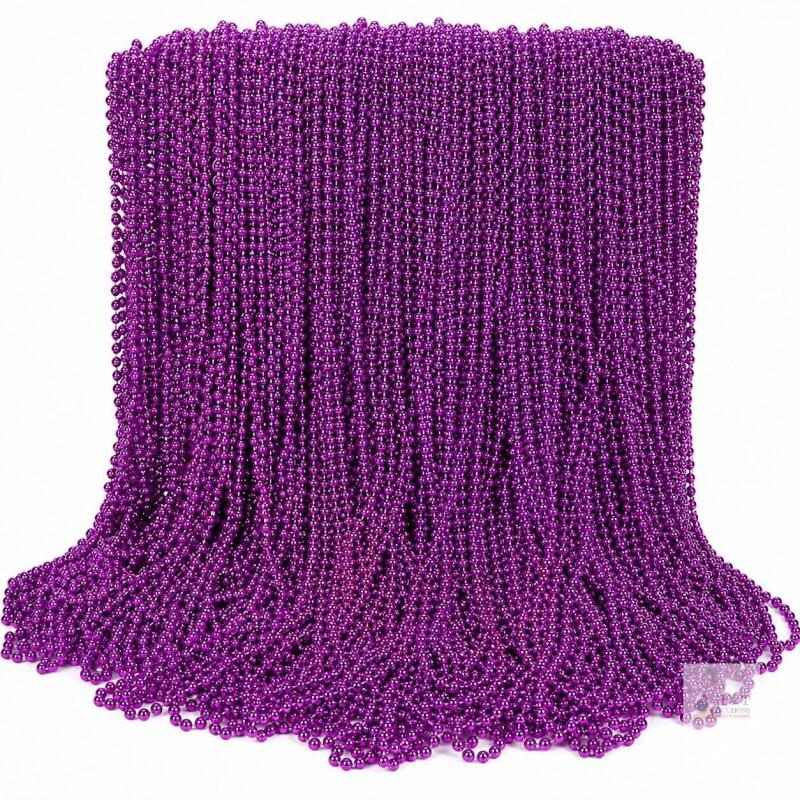 Huskein 120 PCS Purple Bead Necklaces, 33" Length, Plastic Material