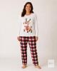 NEW Size 2XL Woman's Reindeer Christmas Pajama Set &ndash; (White)