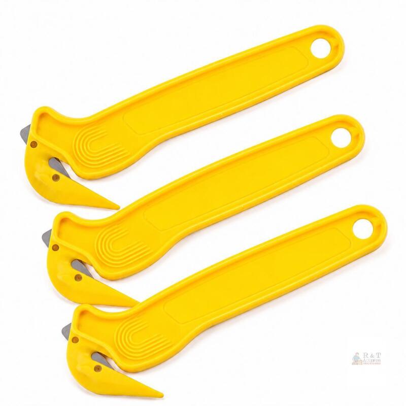 NEW 3-Pack Amazon Basics Safety Box Cutters, Yellow