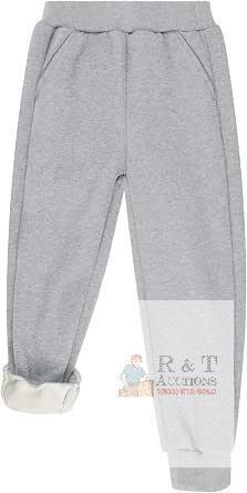 New Size SM (4-6) BIG ELEPHANT Kids Fleece Lined Sweatpants, Cotton Jogger Pants with Pockets