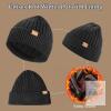 New Ocatoma Coffee Brown Beanie Hat for Men Women Unisex Toque Winter Cuffed Hat with Lining - 2