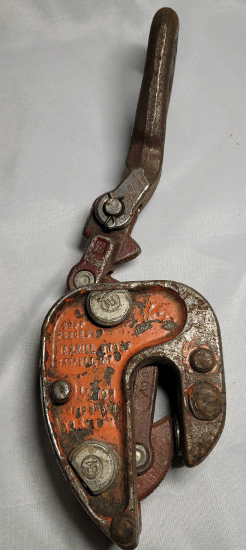 Merrill Bros. 1/2 Ton 0-5/8" Plate Lifting Grab Clamp Rigging Tool