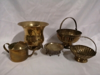 Vintage Brass Planter & Basket Lot