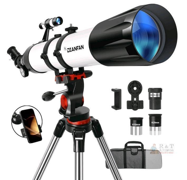 NEW DIANFAN 90mm Aperture 800mm Focal Length Refractor Telescope, FMC Optics, Tripod, Accessories