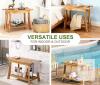 NEW Bamboo Shower Bench with Shelf & Towel Rack, 23.6"x14"x17.9", 300 lb Weight Capacity, Indoor/Outdoor - 3