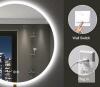 NEW S'BAGNO 24" Round LED Bathroom Mirror with Anti-Fog, Dimmable Lights, and Bluetooth Speaker - 2