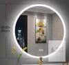 NEW S'BAGNO 24" Round LED Bathroom Mirror with Anti-Fog, Dimmable Lights, and Bluetooth Speaker - 3