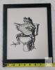 New Framed Black & White Frog Bathroom Wall Art, 9&frac14;&Prime; &times; 11&frac14;&Prime; - 2