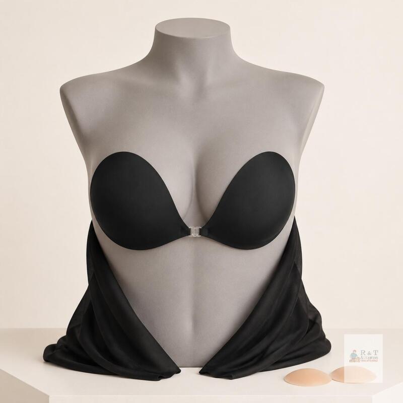New Size D Black, Queen Secret adhesive bra