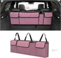 New XINLIYA Purple Car Trunk Organizer, Auto Waterproof Sturdy Backseat Hanging Large Storage Collapsible Cargo Bag with Anti-Slip Adjustable Strip&4 Pockets