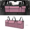 New XINLIYA Purple Car Trunk Organizer, Auto Waterproof Sturdy Backseat Hanging Large Storage Collapsible Cargo Bag with Anti-Slip Adjustable Strip&4 Pockets