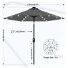 new MasterCanopy UB25 7.5 ft Solar Patio Umbrella with LED Lights, Grey, Crank & Tilt Mechanism - 2