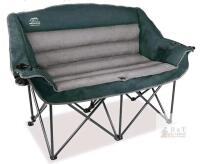 NEW LANMOUNTAIN Padded Double Folding Camp Chair, 2-Seater, Wine Glass & Cup Holders, Steel Frame