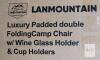NEW LANMOUNTAIN Padded Double Folding Camp Chair, 2-Seater, Wine Glass & Cup Holders, Steel Frame - 3