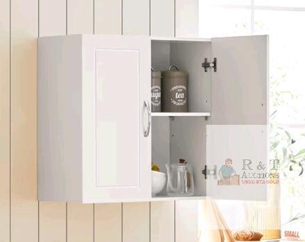 NEW SoBuy FRG231-W Wall-Mounted Cabinet, White, 2 Doors, Adjustable Shelf, 60x30x60cm