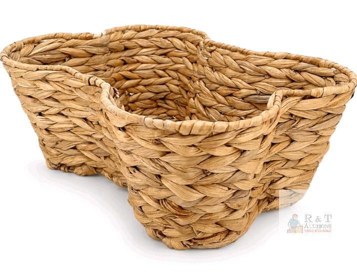 NEW OtterPets Dog Toy Basket, Bone-Shaped, 17"x13"x7", Water Hyacinth