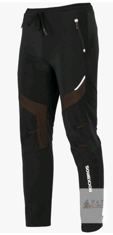 R,NEW OCKBROS Winter Thermal Cycling Pants, Windproof, Black, XL, Zippered Pockets, Reflective Accents