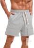 NEW Amy Coulee Men's Light Gray Sweat Shorts, Size L, 100% Cotton, 5.5" Inseam, Elastic Waist with Drawstring