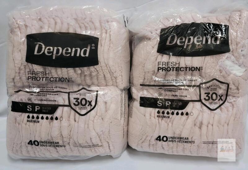 Depend Fresh Protection Pull-Up Underwear, Maximum Absorbency, Small, 80 Count, Factory Sealed