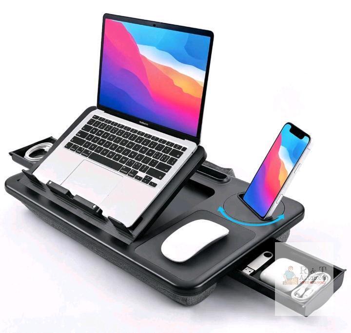 NEW P177 Portable Laptop Lap Desk, Multi-Angle, Fits up to 14", Dual Storage Drawers, Phone/Tablet Slot